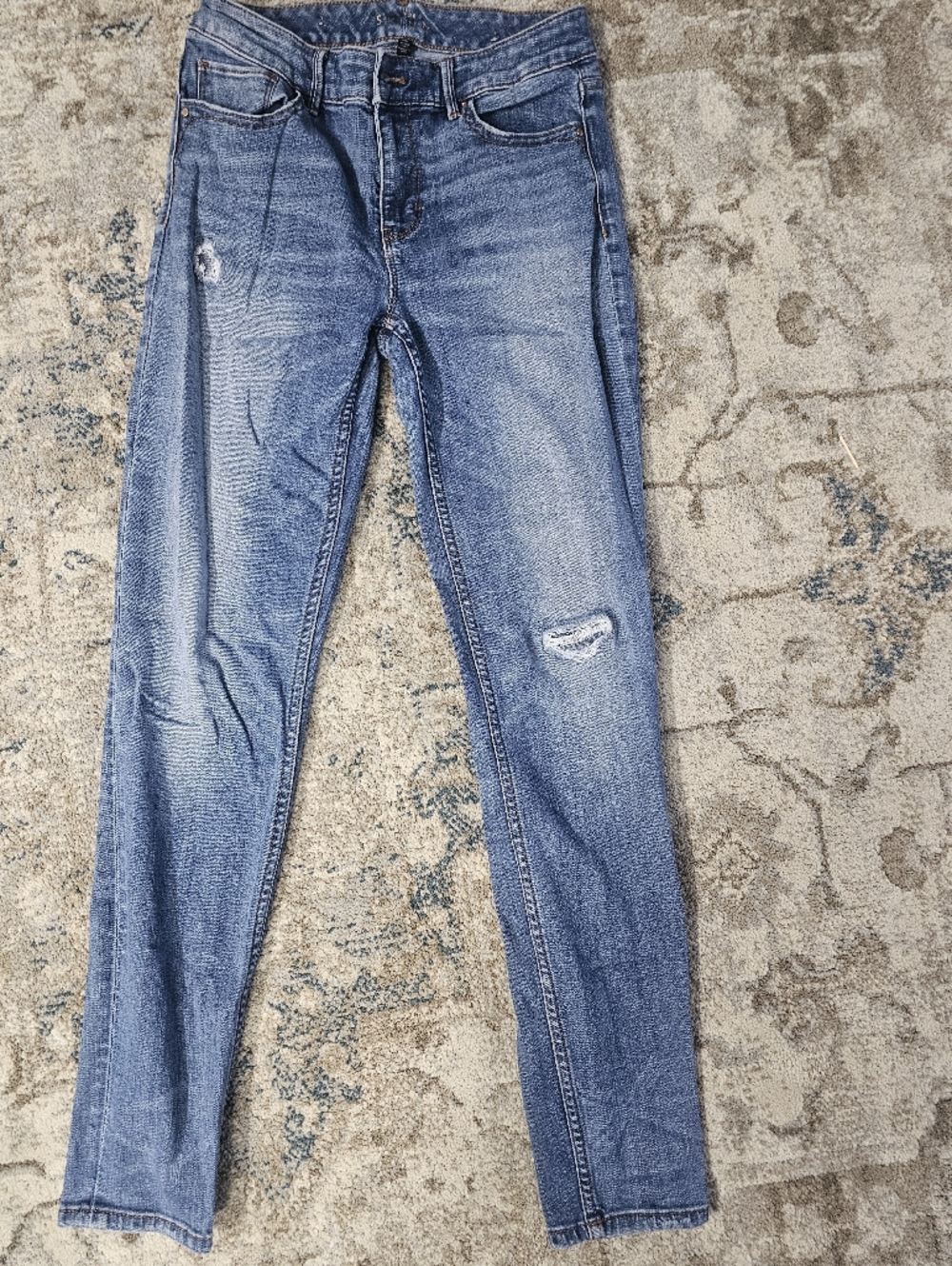 WHBMWomen’s - Skinny Size 2 Blue Distressed Skinny Jeans